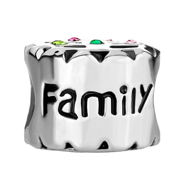 European Bead Crystal Family Tree of Life (Compatible With Pandora Charm Bracelets)