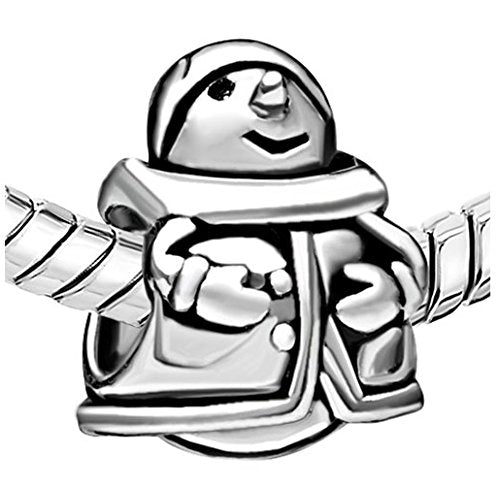 European Bead Snowman (Compatible With Pandora Charm Bracelets)