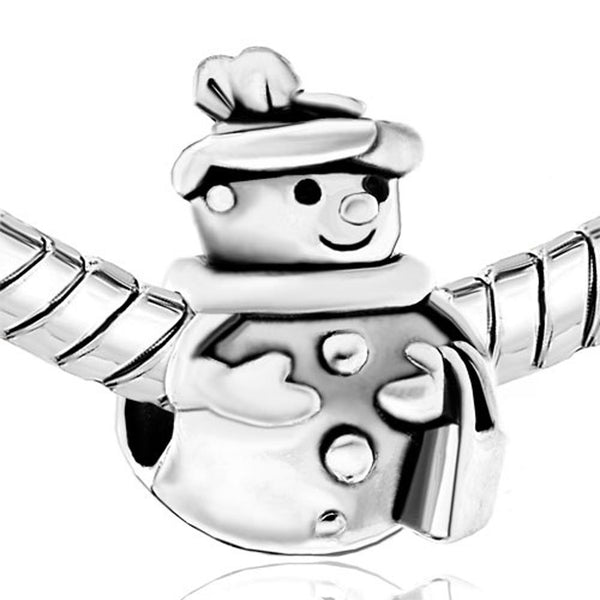 European Bead Snowwoman (Compatible With Pandora Charm Bracelets)