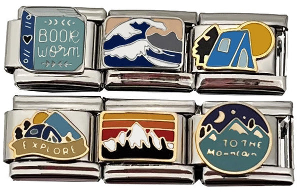 9mm Italian Charms Outdoors Camping Mountain Ocean Theme