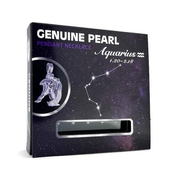 Aquarius Zodiac Stainless Steel Necklace Cage Kit With 5 Genuine Pearls