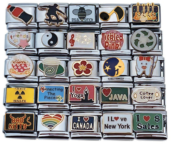9mm Italian Charms Assorted Designs And Words (Collection #10)