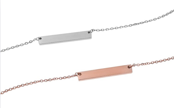 Blank Stainless Steel Bar Necklace For Custom Stamping