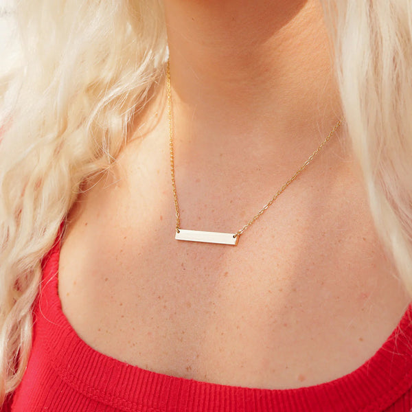 Blank Stainless Steel Bar Necklace For Custom Stamping