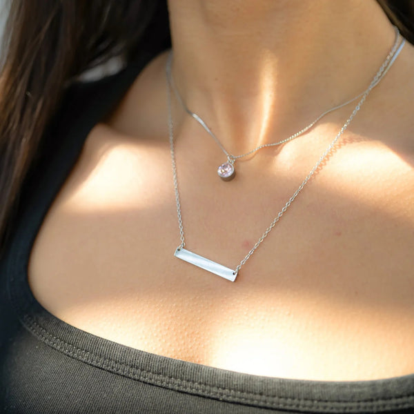 Blank Stainless Steel Bar Necklace For Custom Stamping
