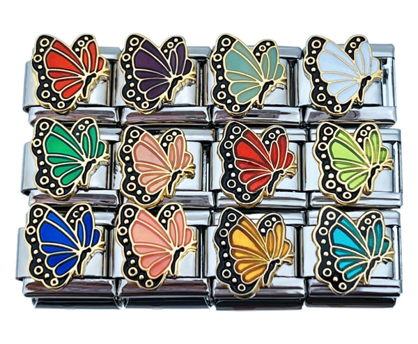 Butterfly Birthstone 9mm Italian Charms
