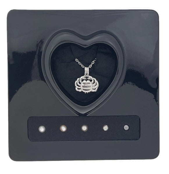 Cancer Zodiac Stainless Steel Necklace Cage Kit With 5 Genuine Pearls