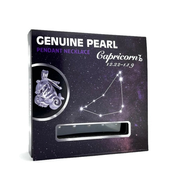 Capricorn Zodiac Stainless Steel Necklace Cage Kit With 5 Genuine Pearls