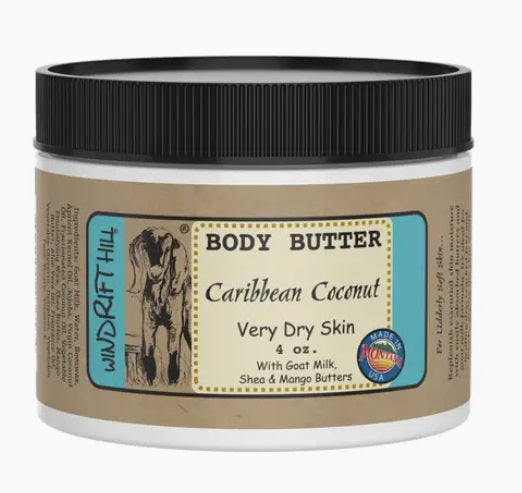 Windrift Hill goat milk body butter Caribbean Coconut scent 4oz