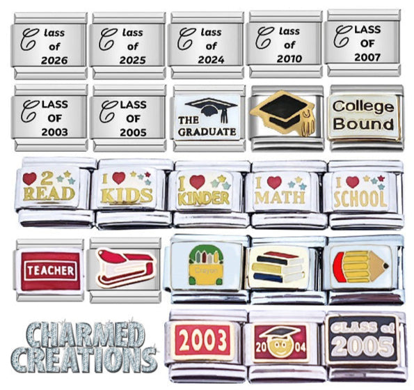 Graduation & School Theme 9mm Italian Charms