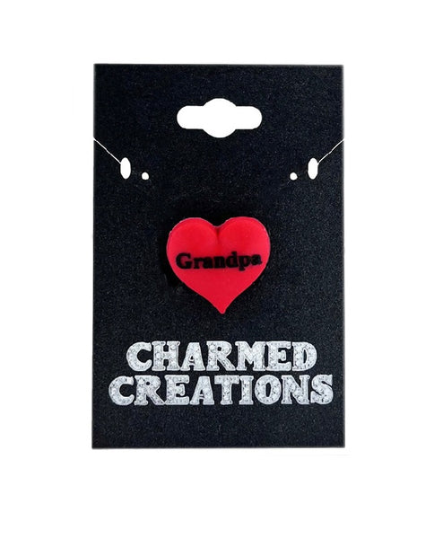 Grandpa Red Heart Shoe Charm