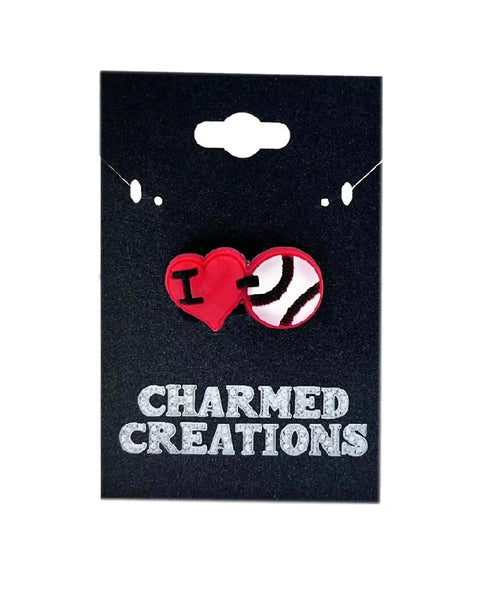 I Love Baseball Shoe Charm