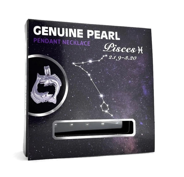 Pisces Zodiac Stainless Steel Necklace Cage Kit With 5 Genuine Pearls
