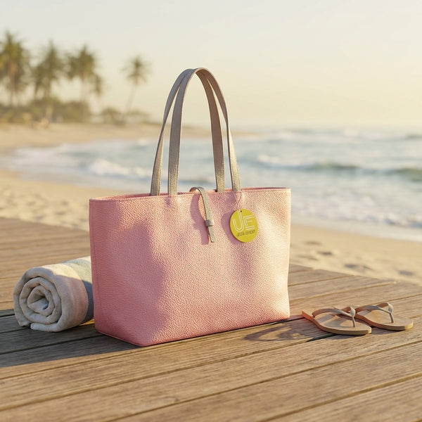 Pink Vegan Friendly Pebble Grain Large Crosstown Tote