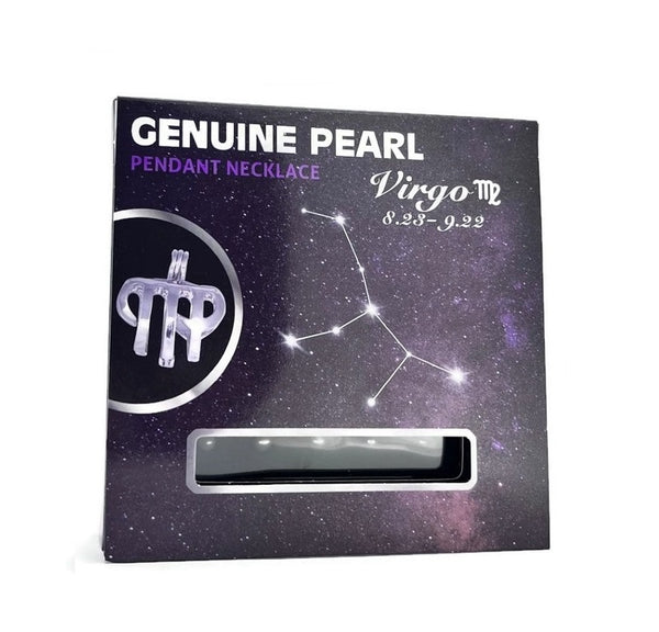 Virgo Zodiac Stainless Steel Necklace Cage Kit With 5 Genuine Pearls