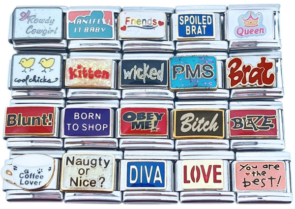 Assorted Words 9mm Italian Charms (Collection #1)