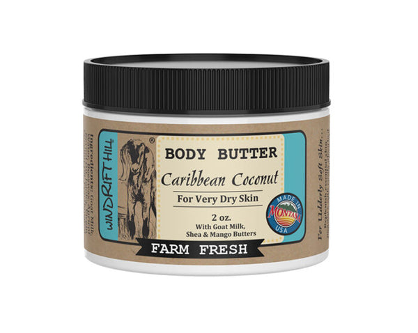 Windrift Hill goat milk body butter Caribbean Coconut scent 2oz
