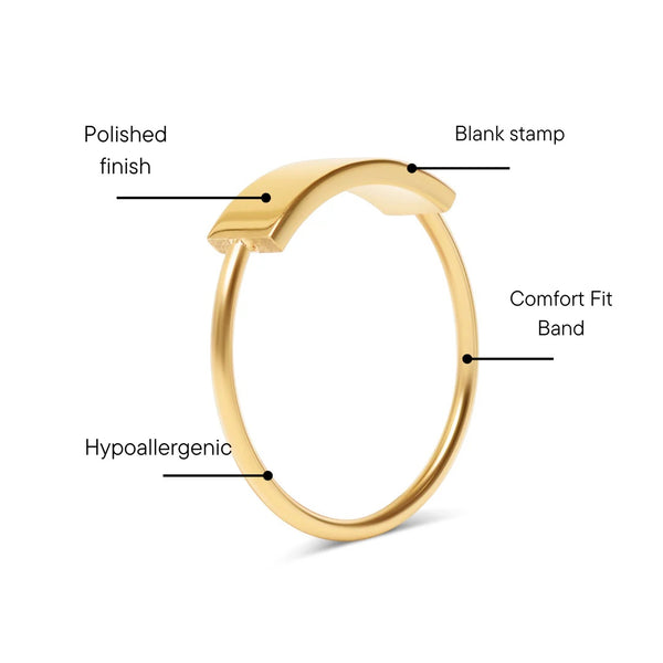 18K Rose Gold PVD Stainless Steel Blank Stamping Ring