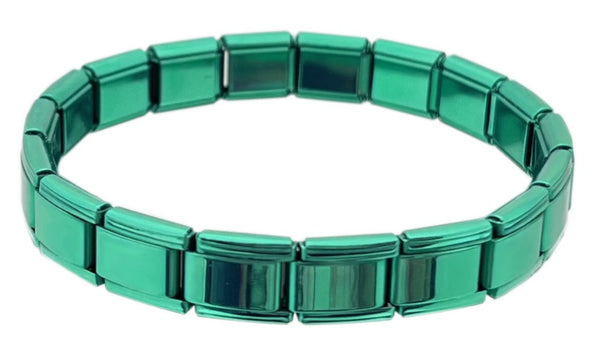 9mm Italian Charm Starter Bracelet Metallic Green