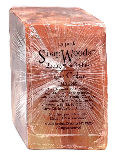Tiger Cedar wood-inspired handmade soap bar 4oz by T.S. PINK natural botanical ingredients
