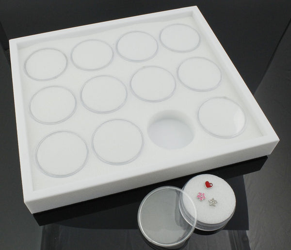 White Half Size Gemstone Display Tray