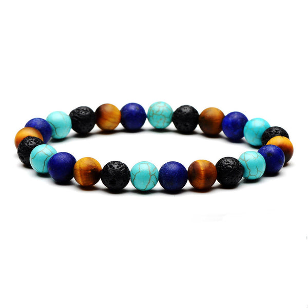 Essential Oil Diffuser Bracelet With Turquoise, Wood & Lava Beads