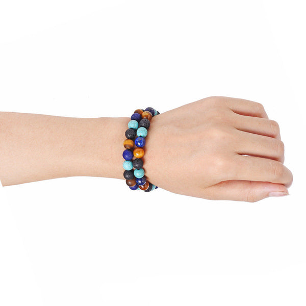 Essential Oil Diffuser Bracelet With Turquoise, Wood & Lava Beads