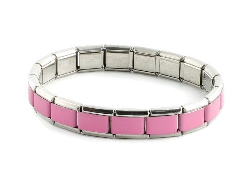 Pink Powder Coat 9mm Italian Charm Starter Bracelet