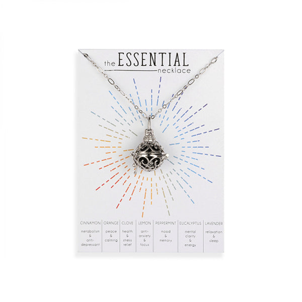 Essential Oil Necklace Diffuser Platinum Finish