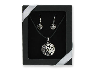Entangled Filigree Necklace Earring Box Set