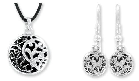 Entangled Filigree Necklace Earring Box Set