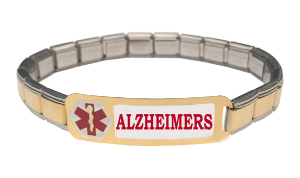 Alzheimer's Medical Alert 9mm Italian Charm Starter Bracelet