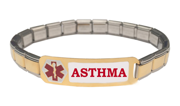 Asthma Medical Alert 9mm Italian Charm Starter Bracelet