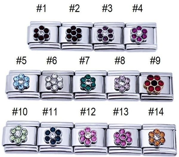 Wholesale Flower Birthstone 9mm Italian Charm