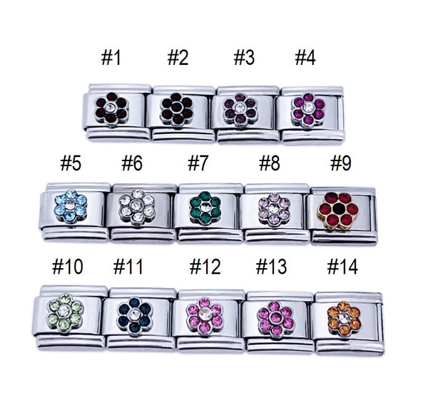 Flower Birthstone 9mm Italian Charm