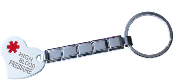 High Blood Pressure Medical Alert 9mm Italian Charm Key Chain