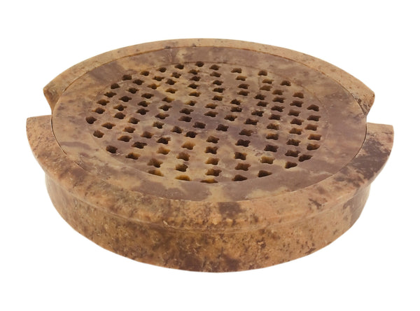 Handmade Round Soapstone Soap Dish With Removable Lattice Top Prevents Soggy Soap And Prevents Mush