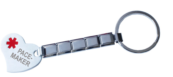 Pace-Maker Medical Alert 9mm Italian Charm Key Chain