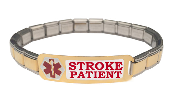 Stroke Patient Medical Alert 9mm Italian Charm Starter Bracelet