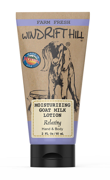 Windrift Hill moisturizing goat milk lotion Relaxing scent 2oz travel tube