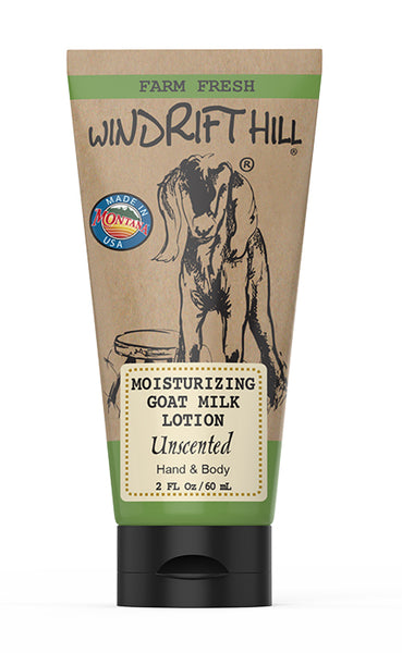 Windrift Hill moisturizing goat milk lotion Unscented 2oz travel tube