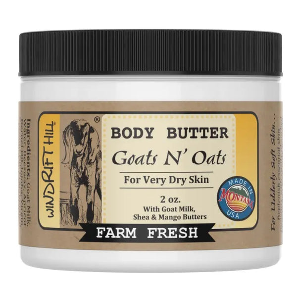Windrift Hill goat milk body butter Goats N' Oats scent 2oz