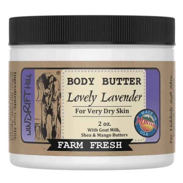 Windrift Hill goat milk body butter Lovely Lavender scent 2oz
