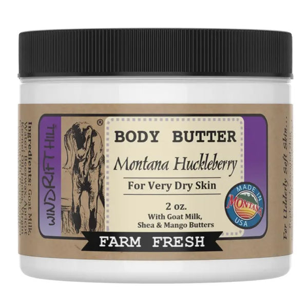 Windrift Hill goat milk body butter Montana Huckleberry scent 2oz