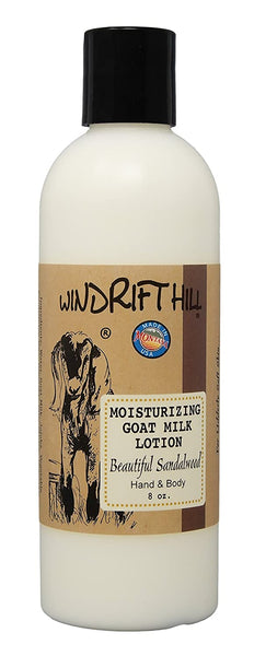 Windrift Hill moisturizing goat milk lotion Beautiful Sandalwood scent 8oz