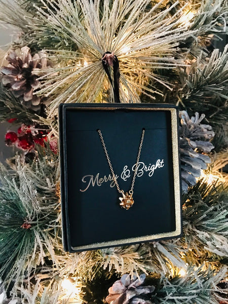 Bells And Bows Christmas Charm Necklace