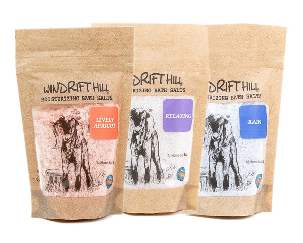 Windrift Hill moisturizing bath salts in 5oz bag - 13 Scents Available