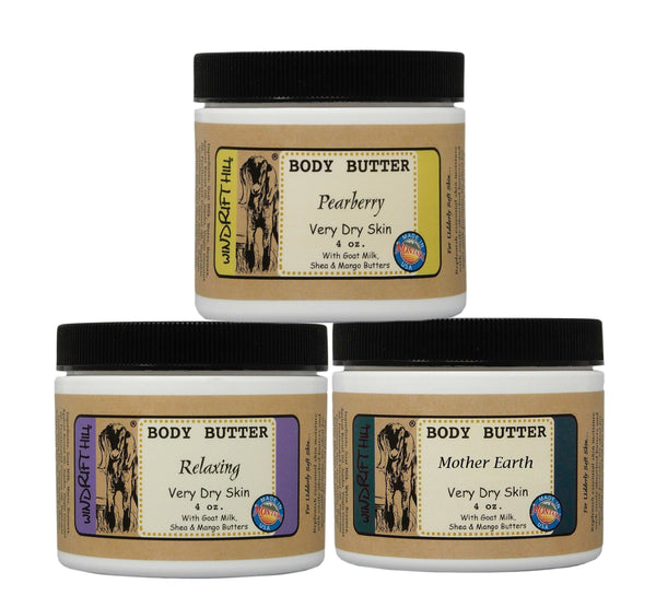 Windrift Hill Handmade Moisturizing Goats Milk Body Butter For Very Dry Skin -4 Sizes & 13 Scents Available.