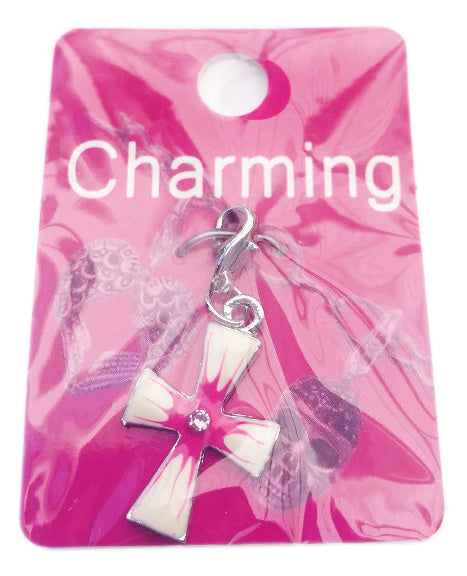 Rhinestone Cross Clip On Charm