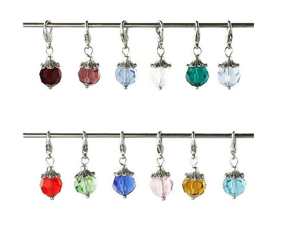 Glass birthstone dangle beads
